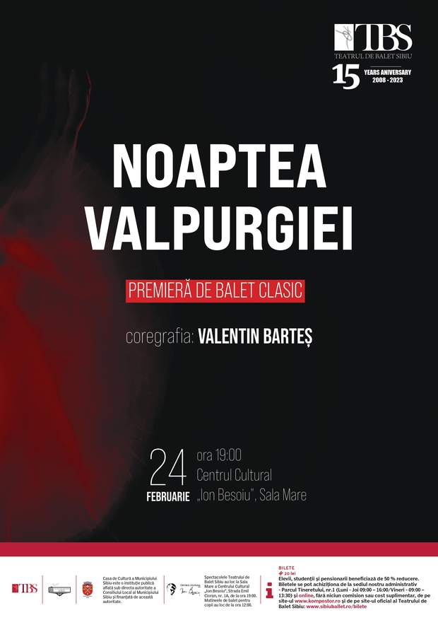 „Noaptea Valpurgiei”, o nouă premieră la Teatrul de Balet Sibiu în luna februarie 